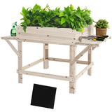 NNECW Raised Garden Bed with 2 Side Tables for Garden & Yard & Balcony