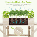 NNECW Raised Garden Bed with 2 Side Tables for Garden & Yard & Balcony