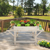 NNECW Raised Garden Bed with 2 Side Tables for Garden & Yard & Balcony