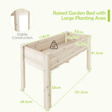 NNECW Wooden Elevated Planter Box with Bottom Liner for Garden