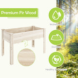 NNECW Wooden Elevated Planter Box with Bottom Liner for Garden