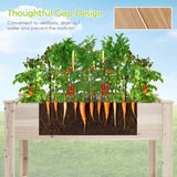 NNECW Wooden Elevated Planter Box with Bottom Liner for Garden