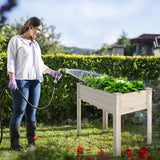 NNECW Wooden Elevated Planter Box with Bottom Liner for Garden