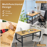 NNECW Solid Oak Wood Worktable with Adjustable Height for Garage