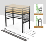 NNECW Solid Oak Wood Worktable with Adjustable Height for Garage