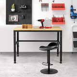 NNECW Solid Oak Wood Worktable with Adjustable Height for Garage