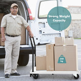 NNECW Folding Aluminum Alloy Platform Truck with 4 TPR Wheels & Handle