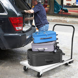 NNECW Folding Aluminum Alloy Platform Truck with 4 TPR Wheels & Handle