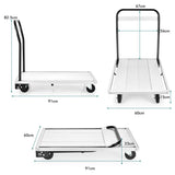 NNECW Folding Aluminum Alloy Platform Truck with 4 TPR Wheels & Handle