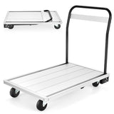 NNECW Folding Aluminum Alloy Platform Truck with 4 TPR Wheels & Handle