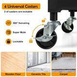 NNECW 3-Tier Folding Trolley Cart with Universal Wheels and Handrails for Home/Office/Kitchen