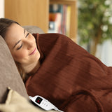 NNEDPE Laura Hill Heated Electric Blanket Throw Rug Coral Warm Fleece Brown