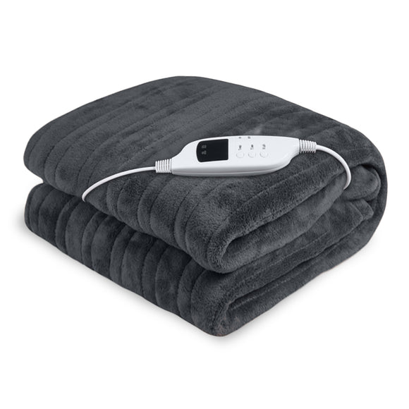 NNEDPE Laura Hill Heated Electric Blanket Throw Rug Coral Warm Fleece Grey