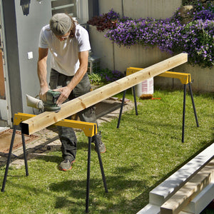 NNECW Pack of 2 Folding Sawhorses with Convenient Handle and  Lightweight Tool Stands for Indoor/Outdoor Use