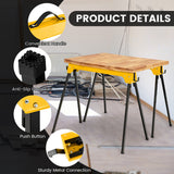 NNECW Pack of 2 Folding Sawhorses with Convenient Handle and  Lightweight Tool Stands for Indoor/Outdoor Use