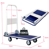 NNECW Folding Push Cart Dolly with 360 Degree Swivel Wheels for Garage/Kitchen
