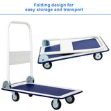NNECW Folding Push Cart Dolly with 360 Degree Swivel Wheels for Garage/Kitchen