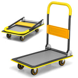 NNECW Folding Push Cart Dolly with 360 Degree Swivel Wheels for Garage/Warehouse