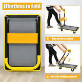 NNECW Folding Push Cart Dolly with 360 Degree Swivel Wheels for Garage/Warehouse