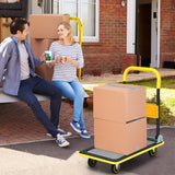 NNECW Folding Push Cart Dolly with 360 Degree Swivel Wheels for Garage/Warehouse
