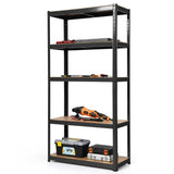 NNECW 1.8m Warehouse Shelving for Books and Kitchenware-Black