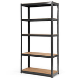 NNECW 1.8m Warehouse Shelving for Books and Kitchenware-Black