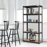 NNECW 1.8m Warehouse Shelving for Books and Kitchenware-Black