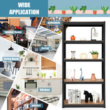 NNECW 1.8m Warehouse Shelving for Books and Kitchenware-Black