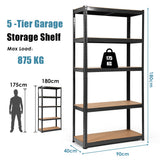 NNECW 1.8m Warehouse Shelving for Books and Kitchenware-Black