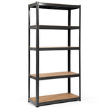 NNECW 1.8m Warehouse Shelving for Books and Kitchenware-Black
