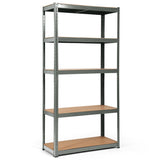 NNECW 1.8m Warehouse Shelving for Books and Kitchenware-Gray