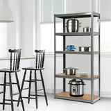 NNECW 1.8m Warehouse Shelving for Books and Kitchenware-Gray