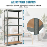 NNECW 1.8m Warehouse Shelving for Books and Kitchenware-Gray