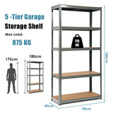 NNECW 1.8m Warehouse Shelving for Books and Kitchenware-Gray