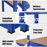 NNECW 1.8m Warehouse Shelving for Books and Kitchenware-Blue