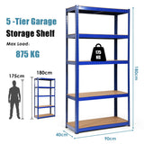 NNECW 1.8m Warehouse Shelving for Books and Kitchenware-Blue