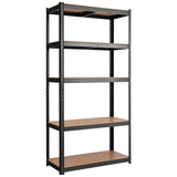 NNECW 5-Tier Metal Muscle Rack with Adjustable Height for Garage &amp Shed &amp Warehouse-Black