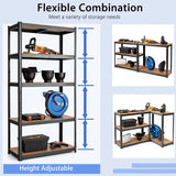NNECW 5-Tier Metal Muscle Rack with Adjustable Height for Garage &amp Shed &amp Warehouse-Black