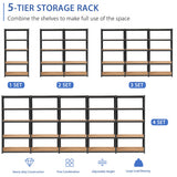 NNECW 5-Tier Metal Muscle Rack with Adjustable Height for Garage &amp Shed &amp Warehouse-Black