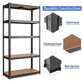 NNECW 5-Tier Metal Muscle Rack with Adjustable Height for Garage &amp Shed &amp Warehouse-Black