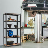 NNECW 5-Tier Metal Muscle Rack with Adjustable Height for Garage &amp Shed &amp Warehouse-Black