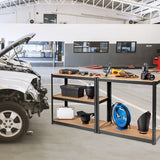 NNECW 5-Tier Metal Muscle Rack with Adjustable Height for Garage &amp Shed &amp Warehouse-Black