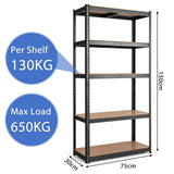 NNECW 5-Tier Metal Muscle Rack with Adjustable Height for Garage &amp Shed &amp Warehouse-Navy