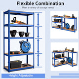 NNECW 5-Tier Metal Muscle Rack with Adjustable Height for Garage &amp Shed &amp Warehouse-Navy