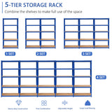 NNECW 5-Tier Metal Muscle Rack with Adjustable Height for Garage &amp Shed &amp Warehouse-Navy