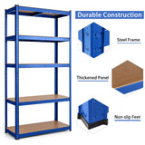 NNECW 5-Tier Metal Muscle Rack with Adjustable Height for Garage &amp Shed &amp Warehouse-Navy