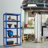 NNECW 5-Tier Metal Muscle Rack with Adjustable Height for Garage &amp Shed &amp Warehouse-Navy