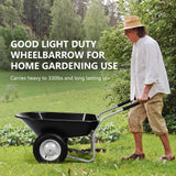 NNECW 2 Tire Wheelbarrow Garden Dolly Utility Cart with14 inch Pneumatic Tires-Black