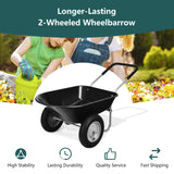 NNECW 2 Tire Wheelbarrow Garden Dolly Utility Cart with14 inch Pneumatic Tires-Black