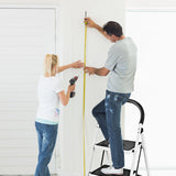 NNECW Folding 3 Steps Iron Stepladder with Platform & Handrail